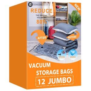 9 Vacuum Storage Bags Jumbo Plastic Packaging Space Saver New Ginghsi